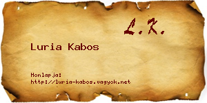 Luria Kabos névjegykártya